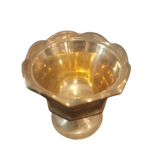 VTG Antique Phelps Dodge Trinket Dish Container w/ Lid Brass Weighted Storage - Picture 3 of 8